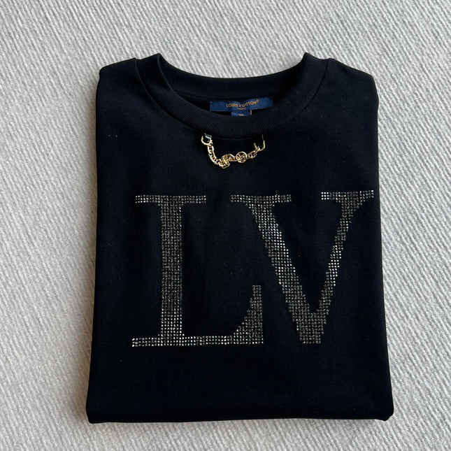 LOUIS VUITTON DIAMOND ROUND NECK SHORT SLEEVE T-SHIRT 275667