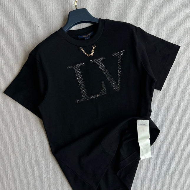 LOUIS VUITTON DIAMOND ROUND NECK SHORT SLEEVE T-SHIRT 275667
