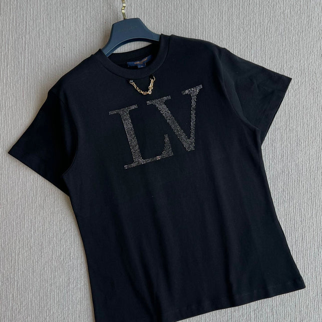 LOUIS VUITTON DIAMOND ROUND NECK SHORT SLEEVE T-SHIRT 275667