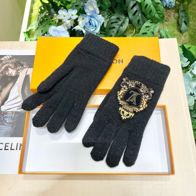 TOUCHSCREEN GLOVES IN BLACK WOOL 454593