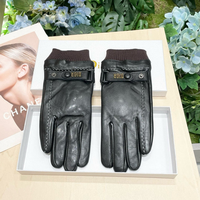 TOUCHSCREEN GLOVES IN BLACK LAMBSKIN MIX MERLOT RED WOOL 464981
