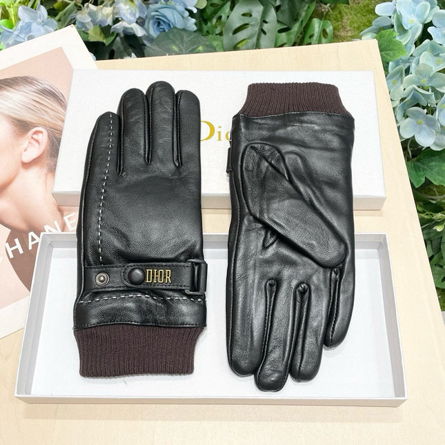 TOUCHSCREEN GLOVES IN BLACK LAMBSKIN MIX MERLOT RED WOOL 464981