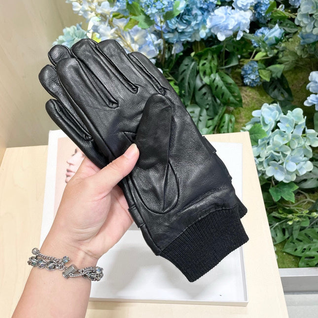 GLOVES IN BLACK LAMBSKIN MIX WOOL 465071