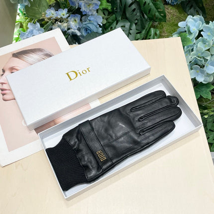 GLOVES IN BLACK LAMBSKIN MIX WOOL 465071
