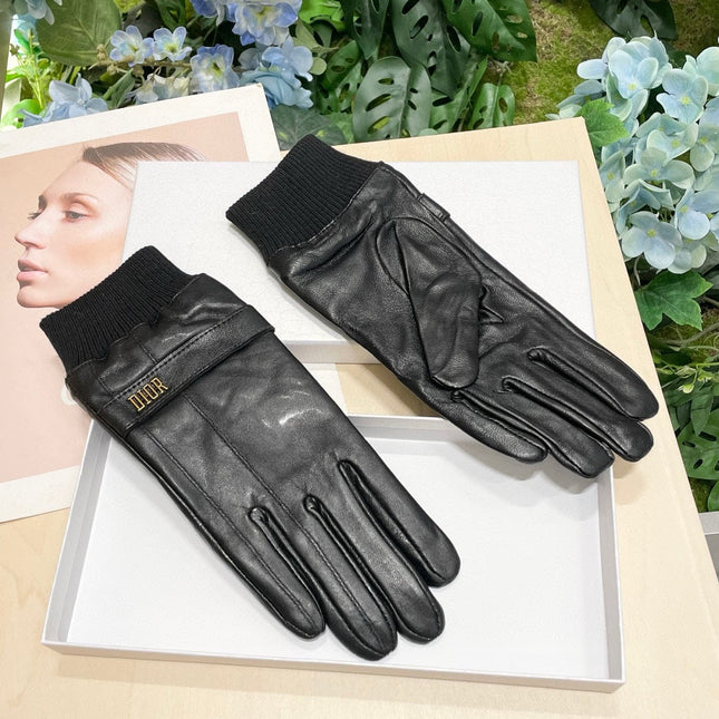 GLOVES IN BLACK LAMBSKIN MIX WOOL 465071