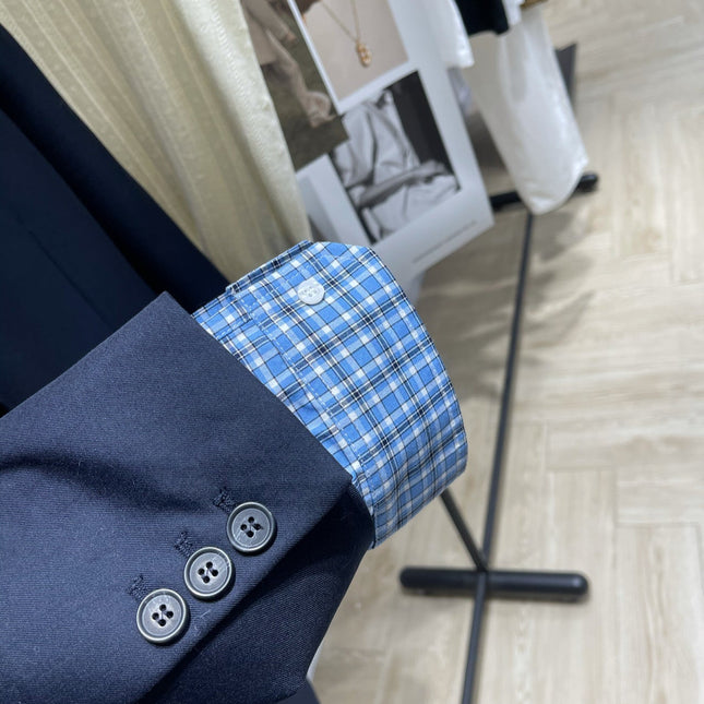 MIUMIU NAVY CHECKED SUIT 224381