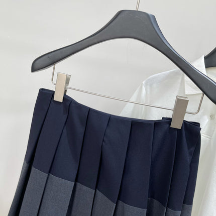 MIUMIU PLEATED LOW-BACK SIDE-SLIT MIDI SKIRT 275985