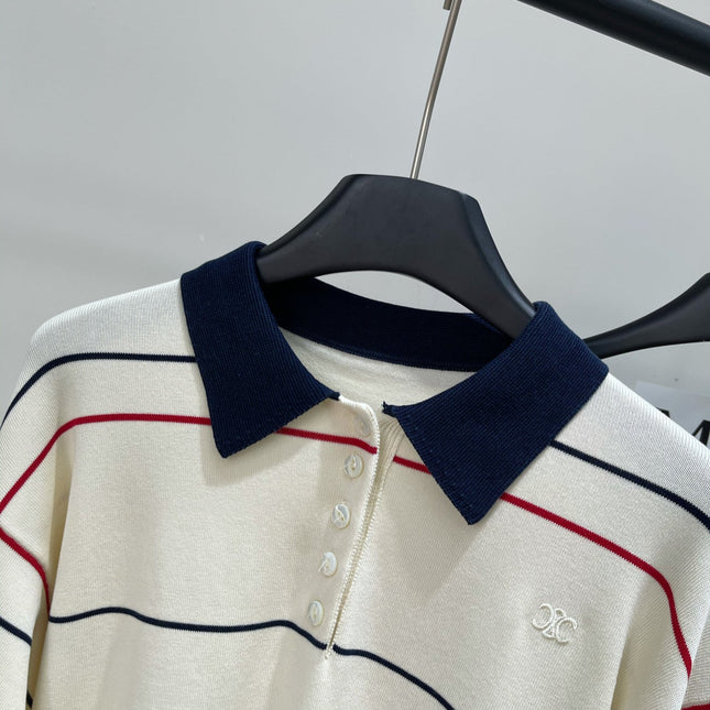 CELINE LONG-SLEEVE POLO SWEATER 275968
