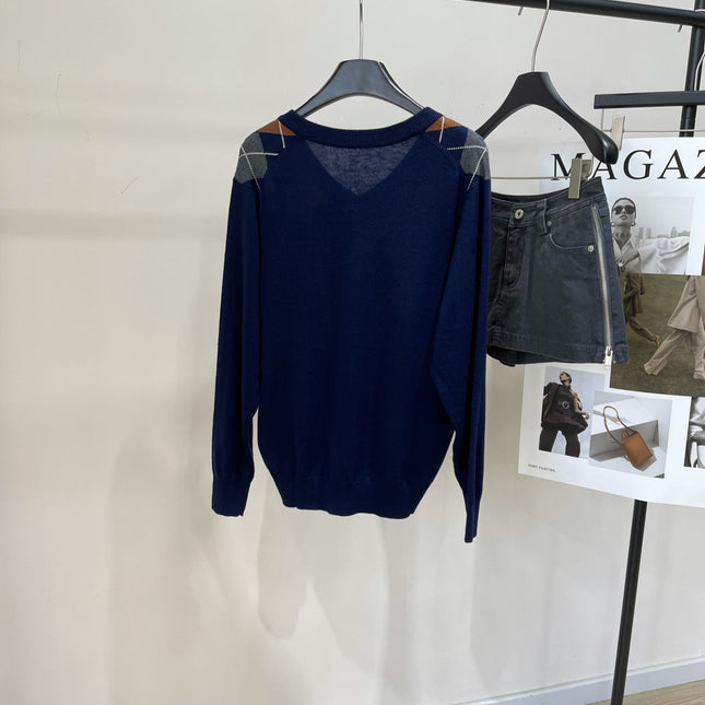 MIUMIU LONG-SLEEVE V-NECK SWEATER 275895