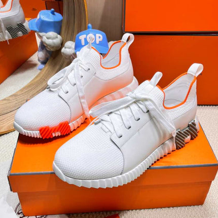 DEPART SLIP-ON SNEAKER IN FULL WHITE KNIT AND CALFSKIN