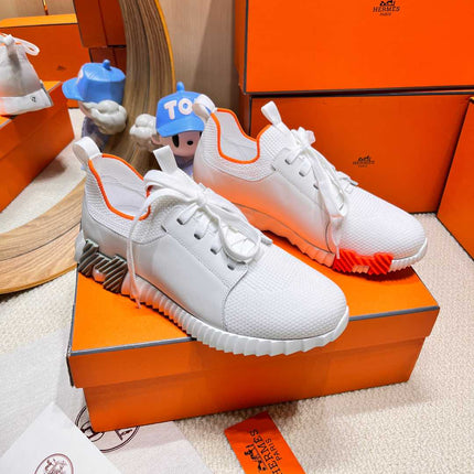 DEPART SLIP-ON SNEAKER IN FULL WHITE KNIT AND CALFSKIN