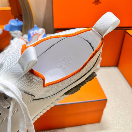 DEPART SLIP-ON SNEAKER IN FULL WHITE KNIT AND CALFSKIN