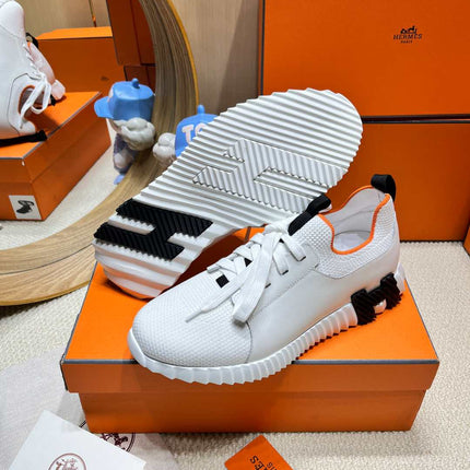 DEPART SLIP-ON SNEAKER IN WHITE KNIT AND CALFSKIN