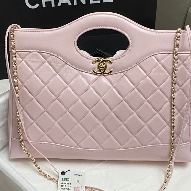CC 39 LARGE SHOPPING BAG IN LIGHT PINK CALFSKIN