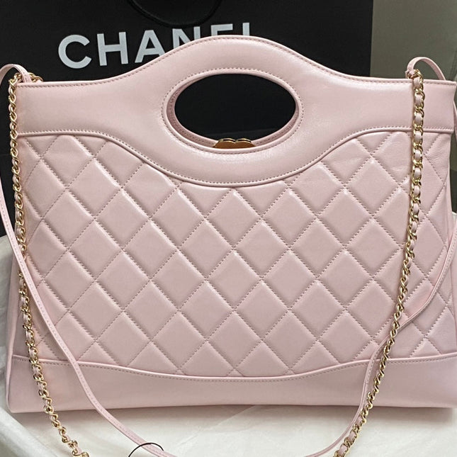 CC 39 LARGE SHOPPING BAG IN LIGHT PINK CALFSKIN