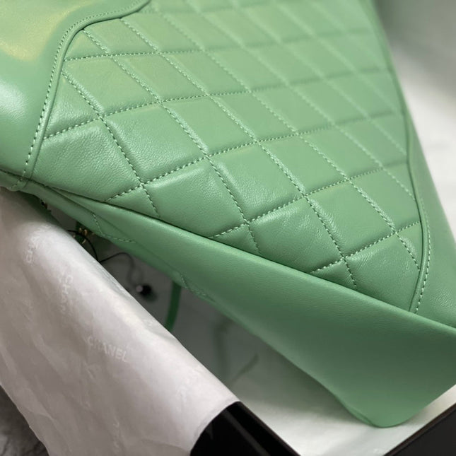 CC 39 LARGE SHOPPING BAG IN GREEN MINT CALFSKIN