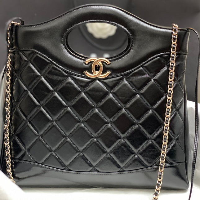 CC SMALL 30 SHOPPING BAG IN BLACK CALFSKIN