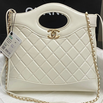 CC SMALL 30 SHOPPING BAG IN WHITE CALFSKIN