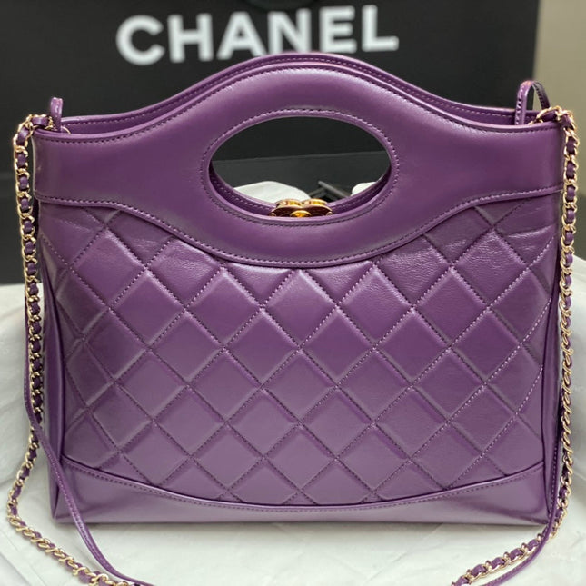 CC SMALL 30 SHOPPING BAG IN VIOLET PURPLE CALFSKIN