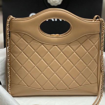 CC SMALL 30 SHOPPING BAG IN CAMEL BROWN CALFSKIN