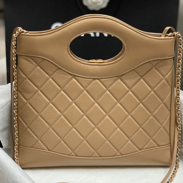 CC SMALL 30 SHOPPING BAG IN CAMEL BROWN CALFSKIN