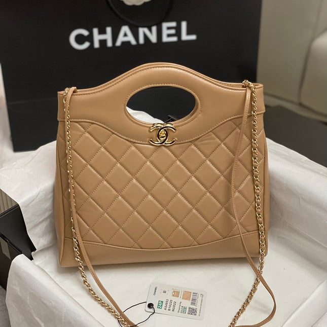 CC SMALL 30 SHOPPING BAG IN CAMEL BROWN CALFSKIN