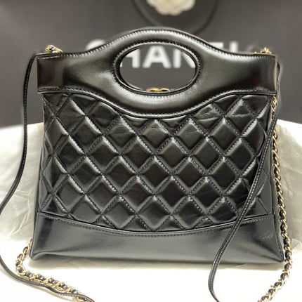 CC MINI 23 SHOPPING BAG IN BLACK CALFSKIN