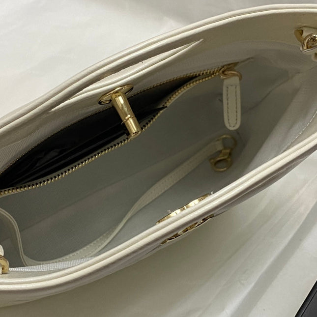 CC MINI 23 SHOPPING BAG IN WHITE CALFSKIN
