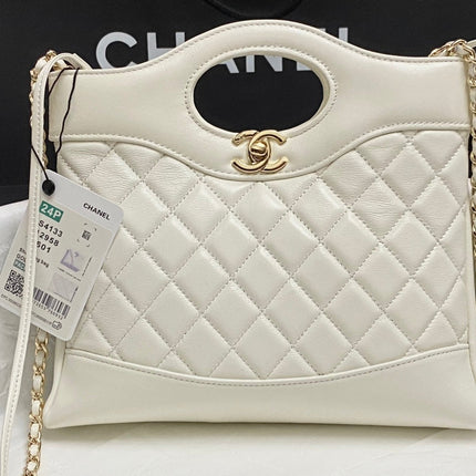 CC MINI 23 SHOPPING BAG IN WHITE CALFSKIN