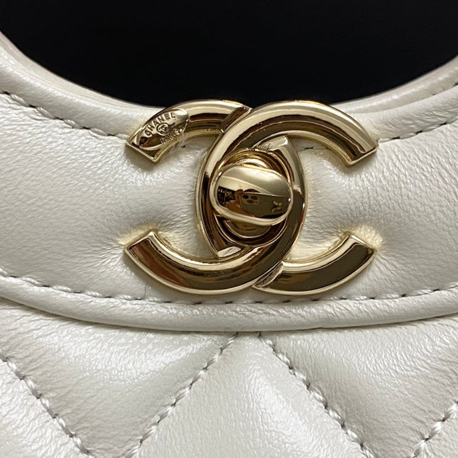 CC MINI 23 SHOPPING BAG IN WHITE CALFSKIN