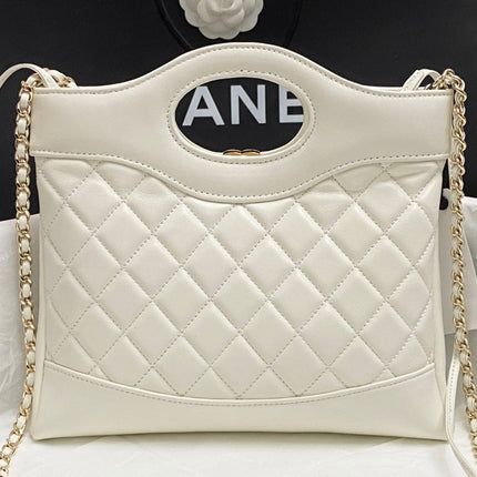 CC MINI 23 SHOPPING BAG IN WHITE CALFSKIN