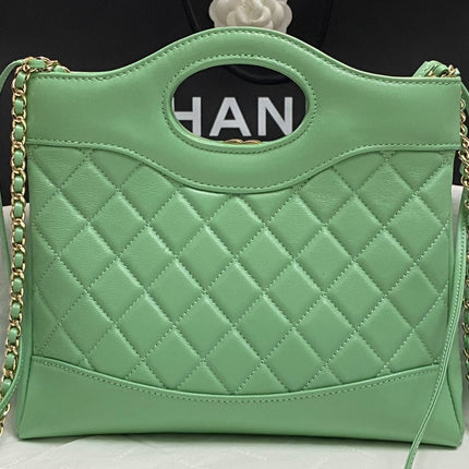 CC MINI 23 SHOPPING BAG IN GREEN MINT CALFSKIN