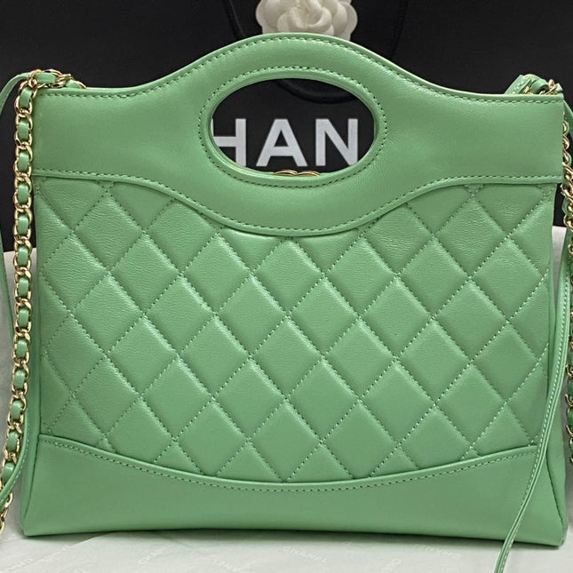 CC MINI 23 SHOPPING BAG IN GREEN MINT CALFSKIN