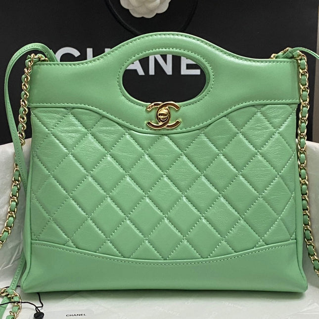 CC MINI 23 SHOPPING BAG IN GREEN MINT CALFSKIN