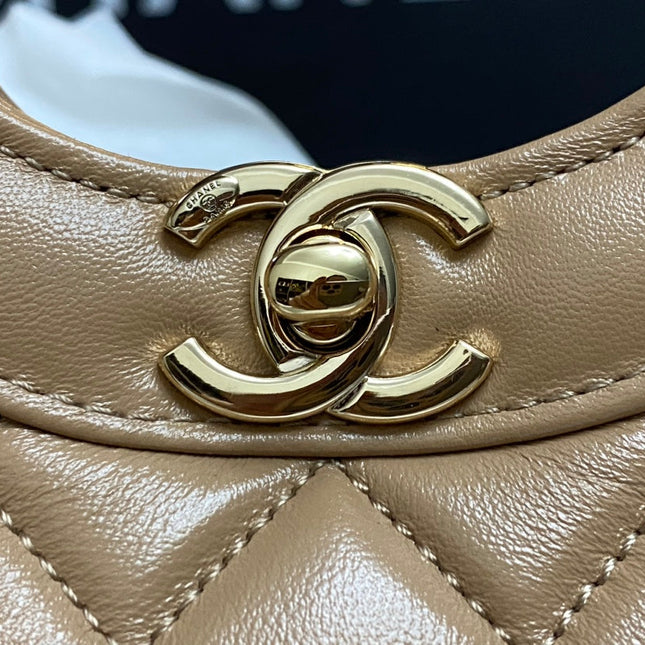 CC MINI 23 SHOPPING BAG IN CAMEL BROWN CALFSKIN