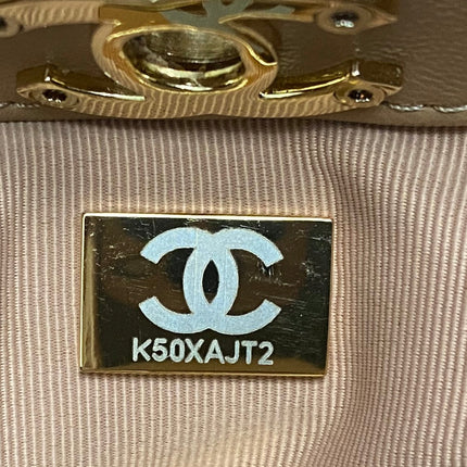 CC MINI 23 SHOPPING BAG IN CAMEL BROWN CALFSKIN