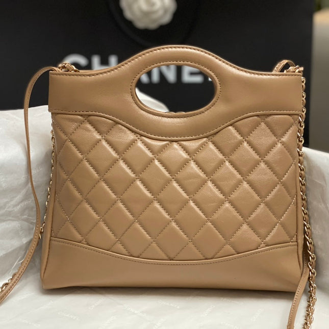 CC MINI 23 SHOPPING BAG IN CAMEL BROWN CALFSKIN