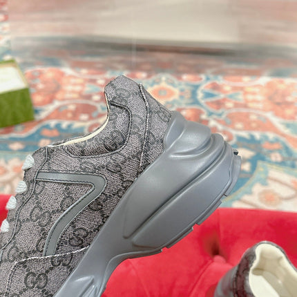 GG RHYTON TRAINER GRAY CALFSKIN