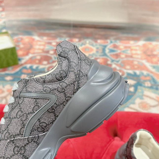 GG RHYTON TRAINER GRAY CALFSKIN