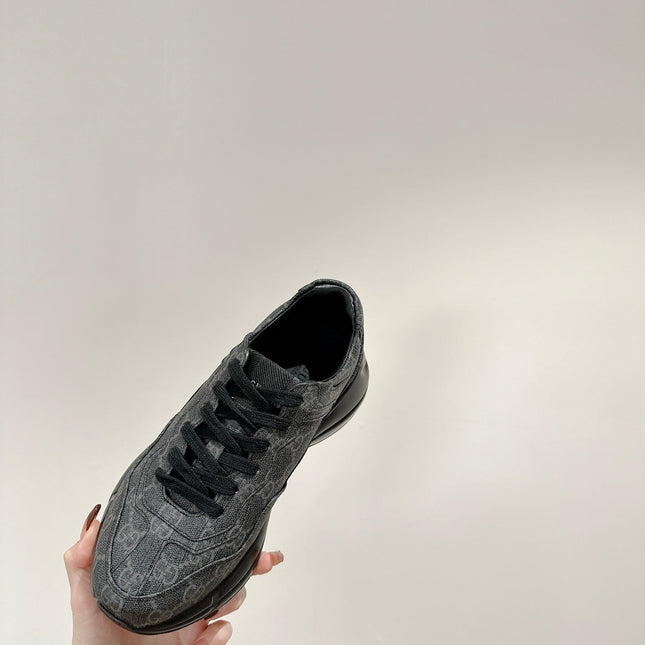GG RHYTON TRAINER CHARCOAL CALFSKIN