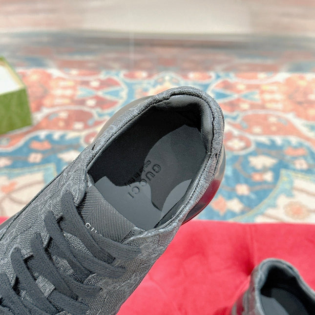 GG RHYTON TRAINER CHARCOAL CALFSKIN