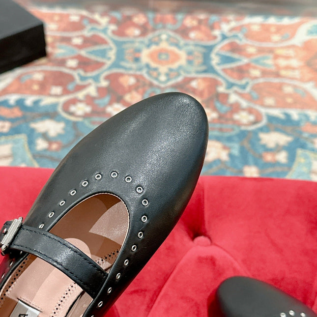 ALAIA MARY JANE IN BLACK LAMBSKIN WITH SILVER HARDWARE