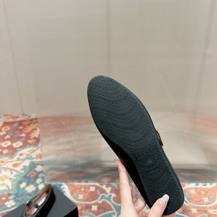 ALAIA MARY JANE IN BLACK LAMBSKIN WITH SILVER HARDWARE