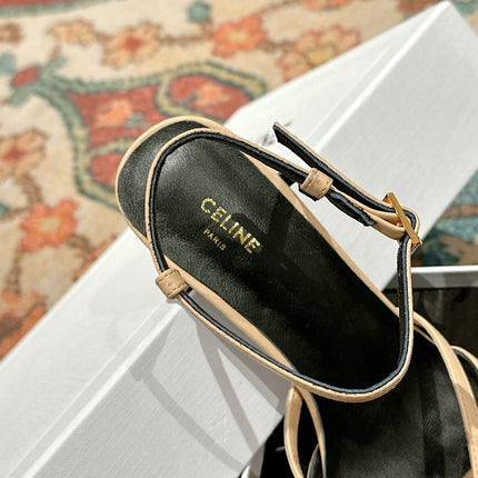 TRIOMPHE SANDAL 85 MM IN PEANUT BROWN LAMBSKIN