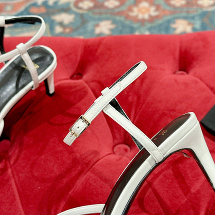 TRIOMPHE SANDAL 85 MM IN WHITE LAMBSKIN