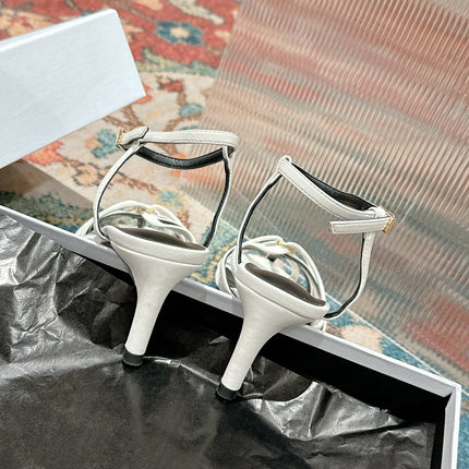 TRIOMPHE SANDAL 85 MM IN WHITE LAMBSKIN