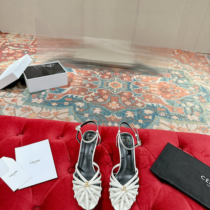TRIOMPHE SANDAL 85 MM IN WHITE LAMBSKIN
