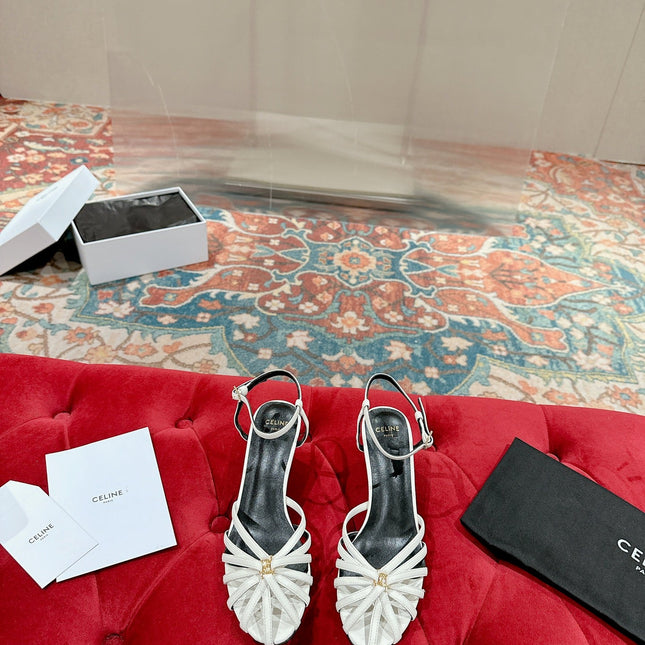 TRIOMPHE SANDAL 85 MM IN WHITE LAMBSKIN