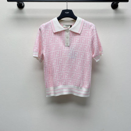 Fendi 25C Polo Shirt Pink 228188