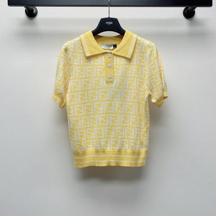 Fendi 25C Polo Shirt Yellow 228190
